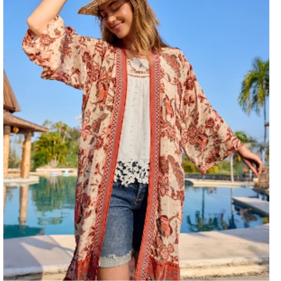 Sundance Other - Sundance Marsala Kimono Floral